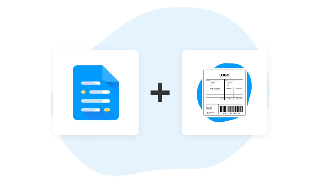 Documint logo + Shipping Label for blog post