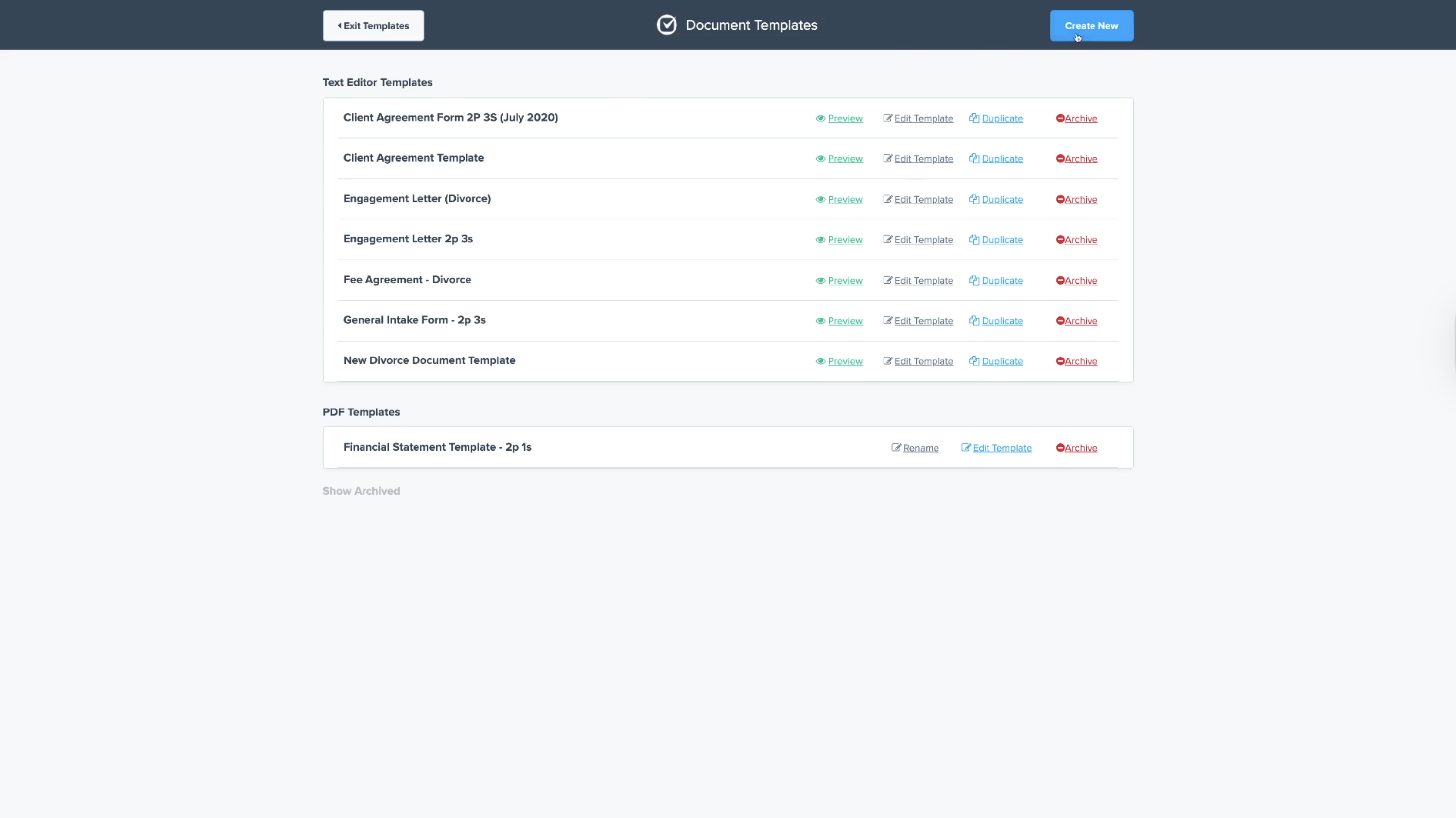 Clio's template page