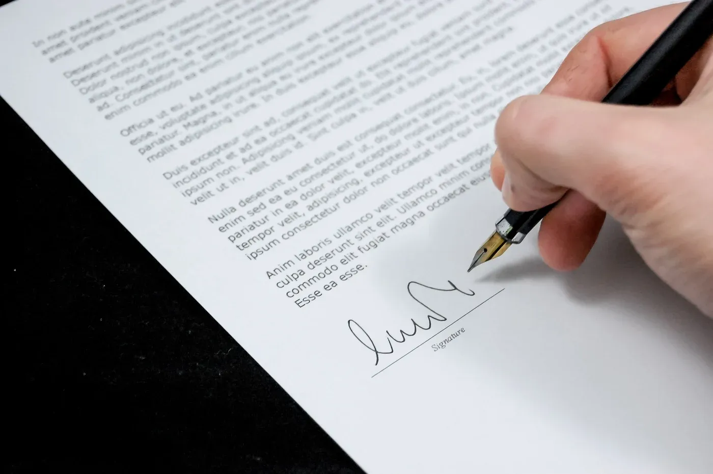 Contract getting signed for blog