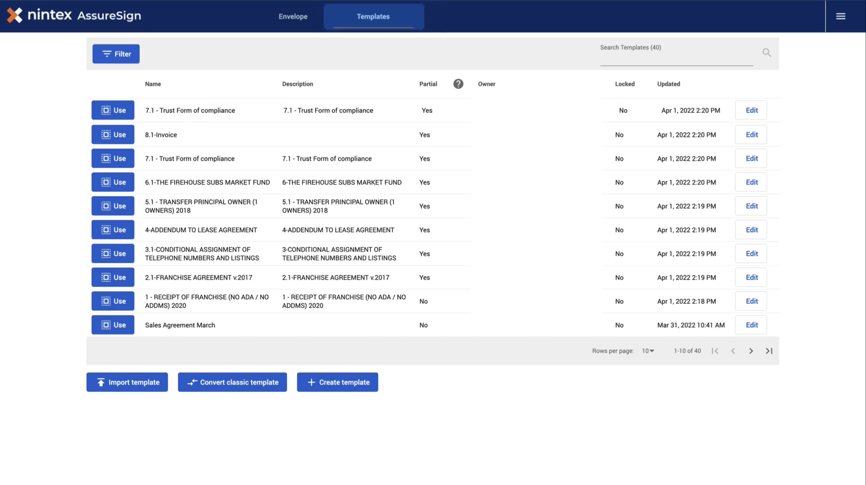 Nintex templates