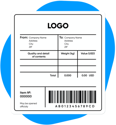 blue background shipping label template