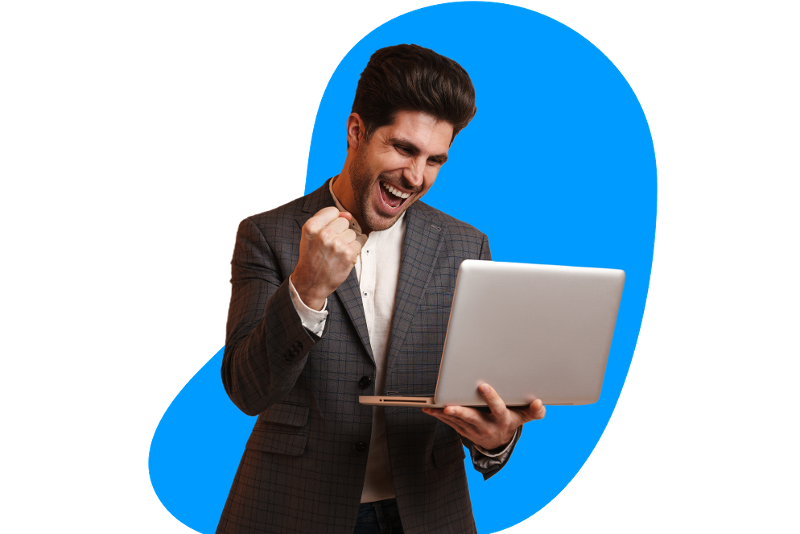 salesperson excited using computer-1